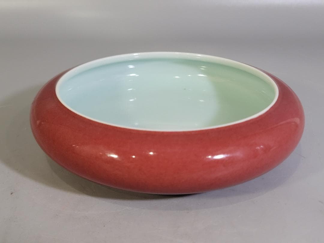 DT594 中国 文房具 赤釉 筆洗