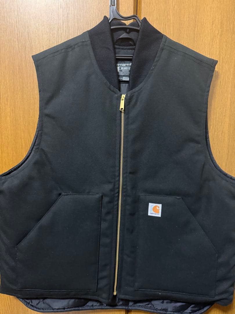 Carhartt 黒 リラックスフィット ベスト XL