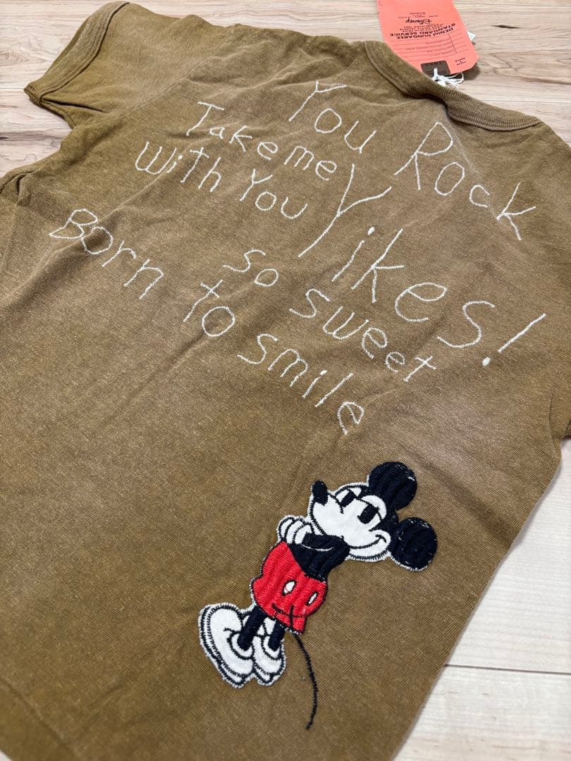 DENIMDUNGAREE×ディズニー Mickeyラクガキ刺繍used加工T