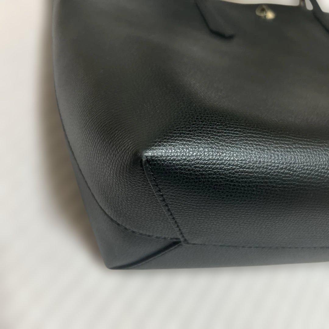 極美品　ブラックオールレザー　トートバッグ