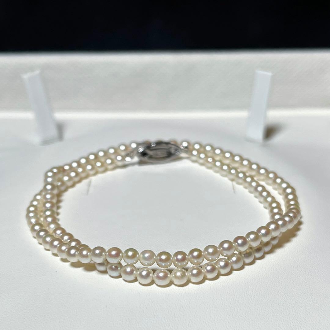 あこや真珠 準花珠級 細厘 アコヤパール ネックレス 3.3〜3.9㎜ M461