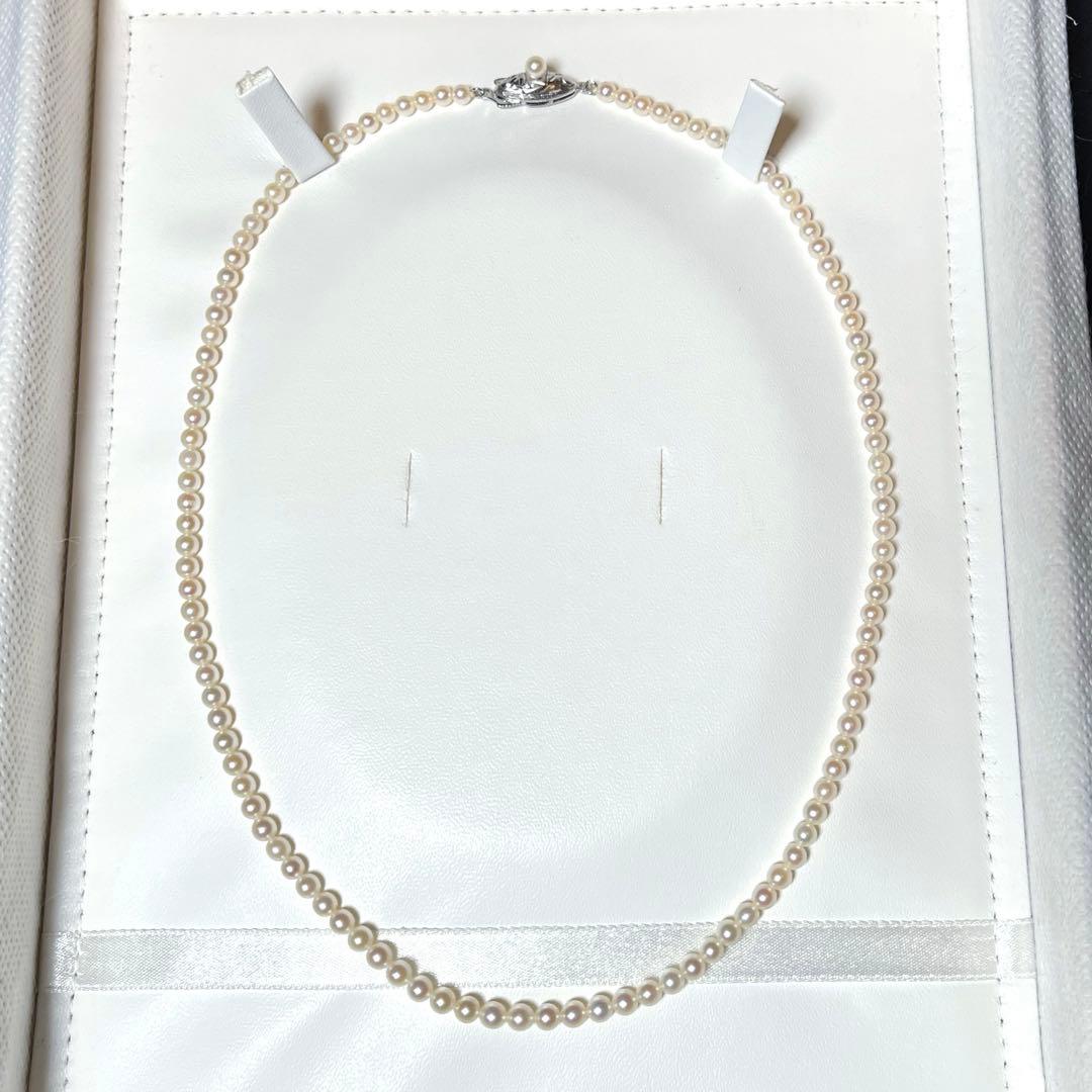 あこや真珠 準花珠級 細厘 アコヤパール ネックレス 3.3〜3.9㎜ M461