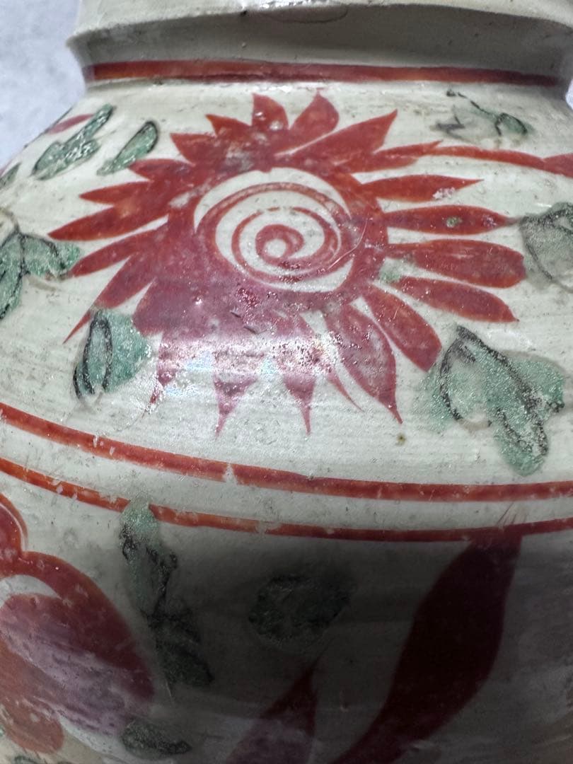 五彩　中国　赤絵　花瓶　古美術　骨董品　アンティーク