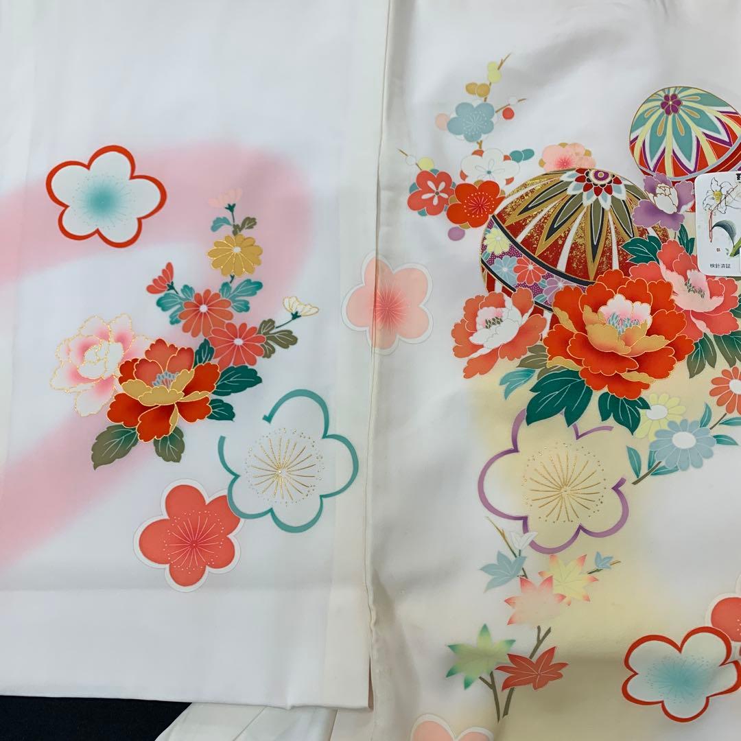 ぴ　新品お宮参り 産着 祝着のきもの　京友禅染　四季花王朝毬文ぼかし染