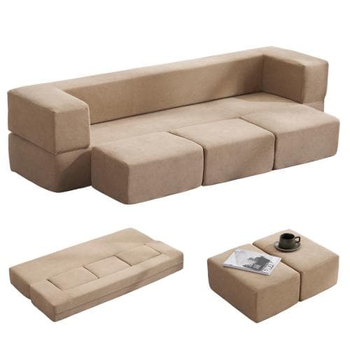 【3色から選】ソファベッド 最大5人掛け 5P 組立て不要 フロアソファ