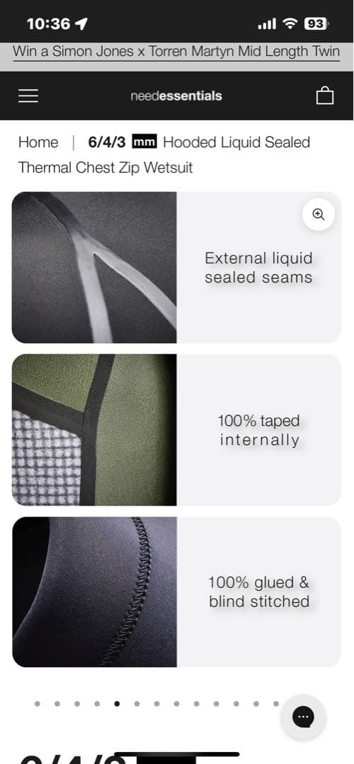 真冬対応Need essentials フード付きウェットスーツ