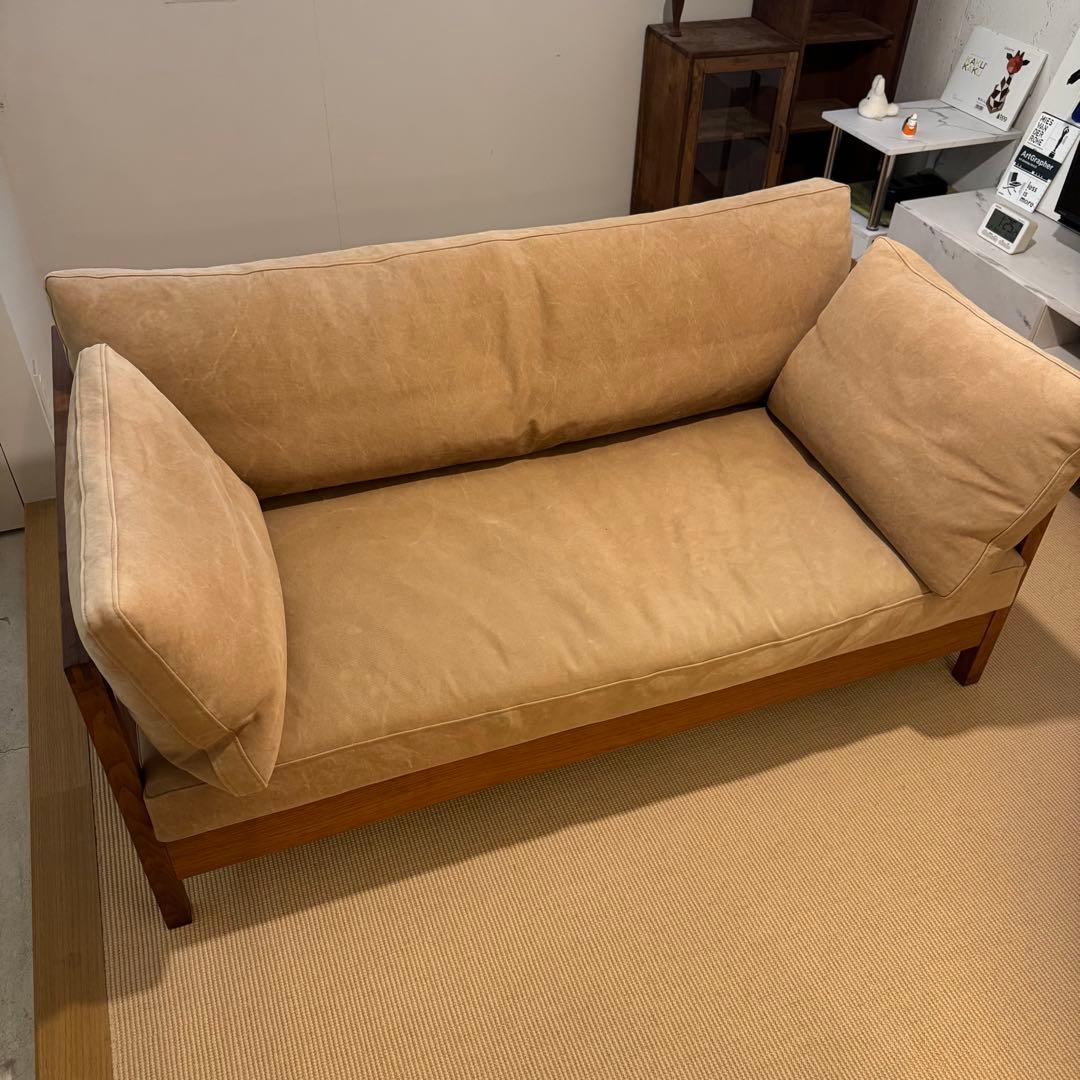 【shika】広松木工 リポーゾソファ／ベージュ2人掛けソファ