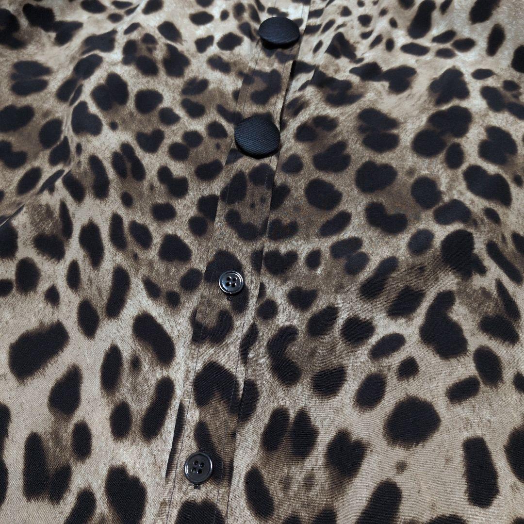 【極美品】DOLCE&GABBANA シルク100％ レオパード ヒョウ柄シャツ