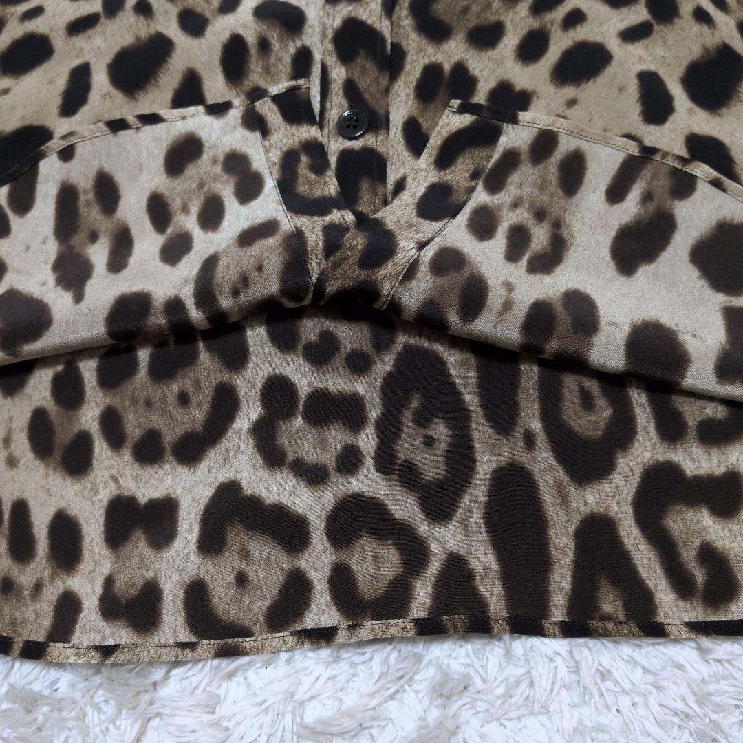 【極美品】DOLCE&GABBANA シルク100％ レオパード ヒョウ柄シャツ