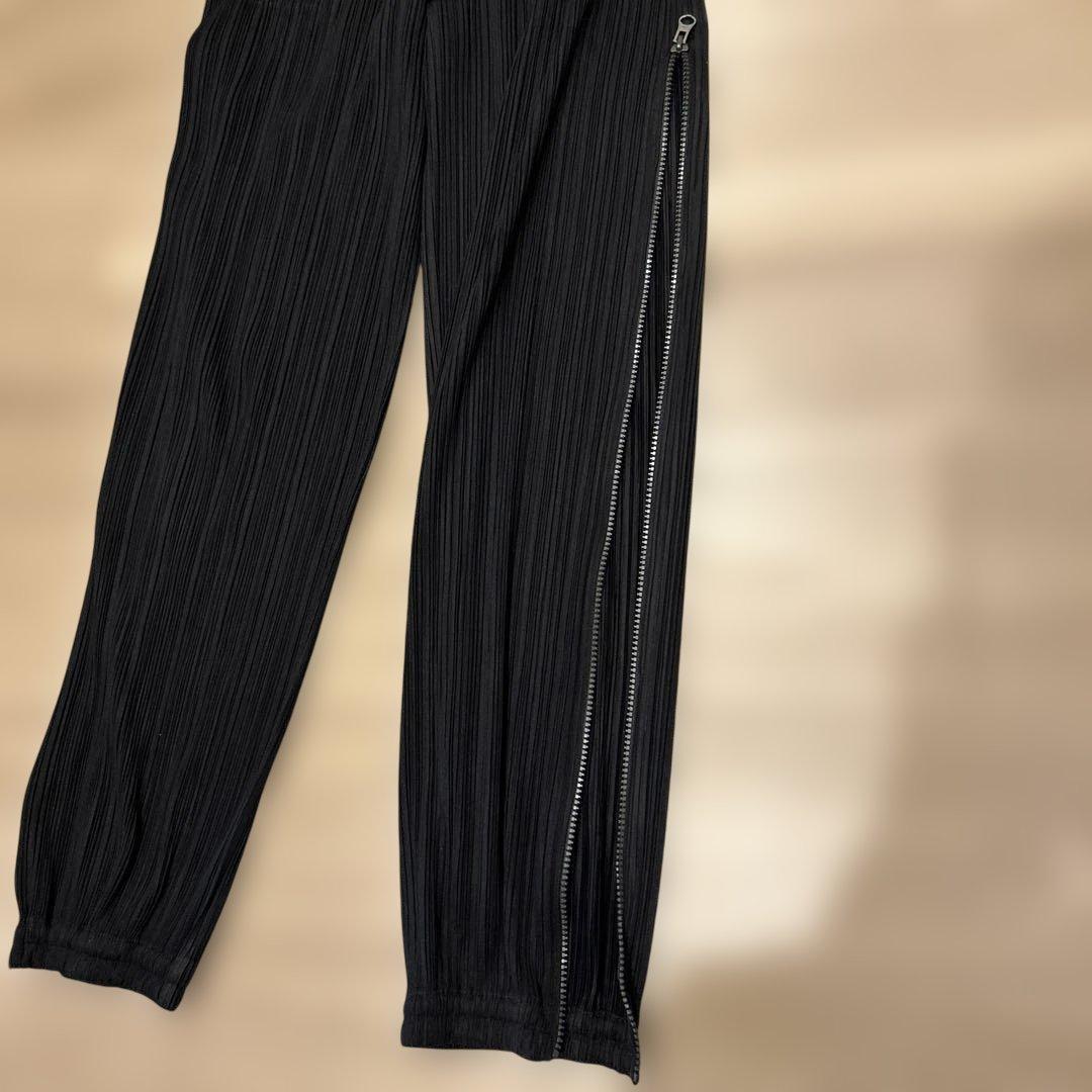 【美品】プリーツプリーズ ジョガーパンツ ジップ 黒 3 L相当
