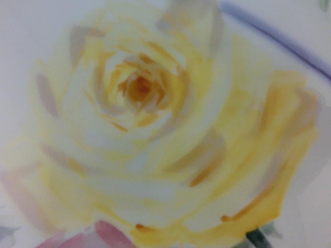 【マイセン】陶板画・黄色と紫の薔薇