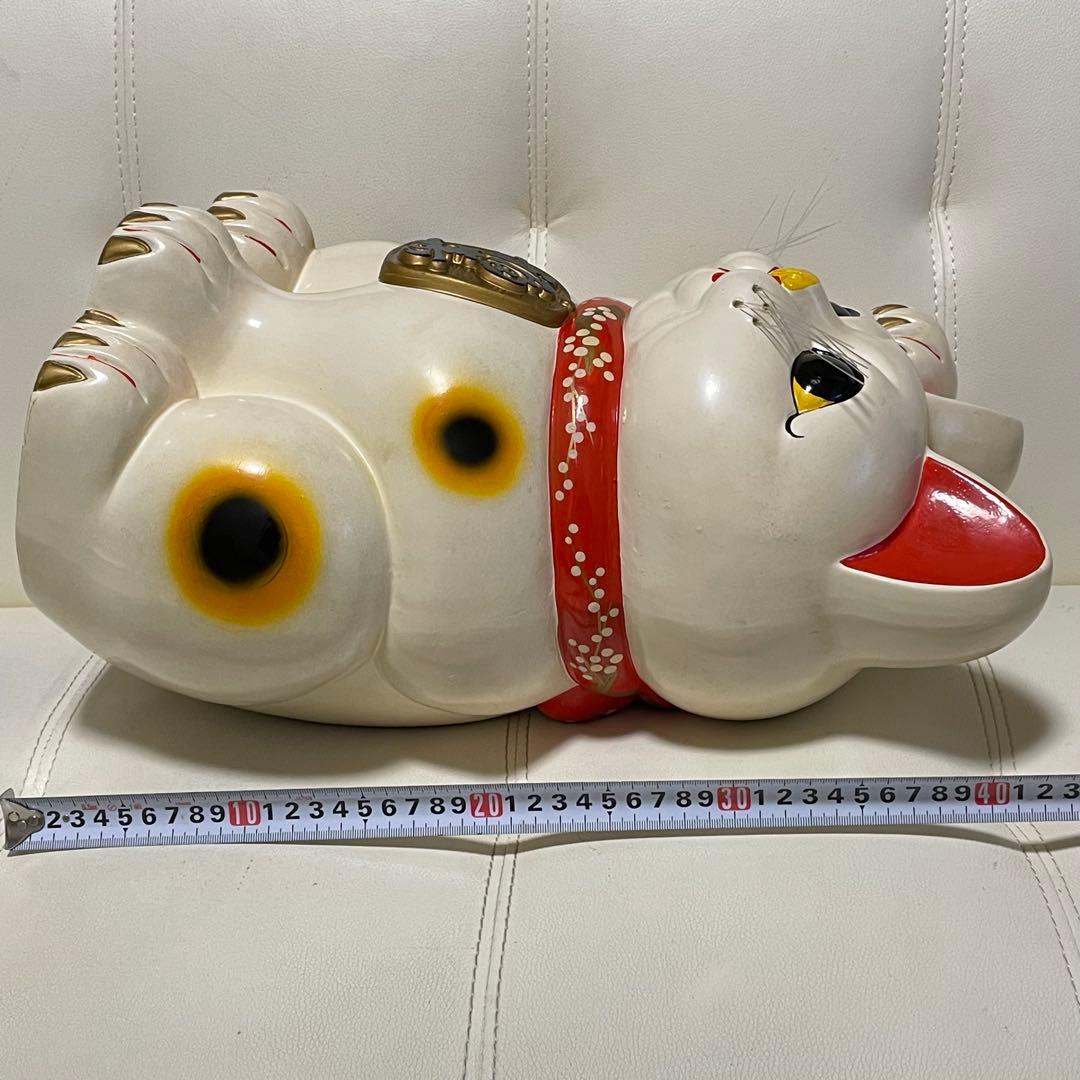 招き猫 超特大 超大型42cm 縁起物 置物 陶器製 福寿 招福 貯金箱