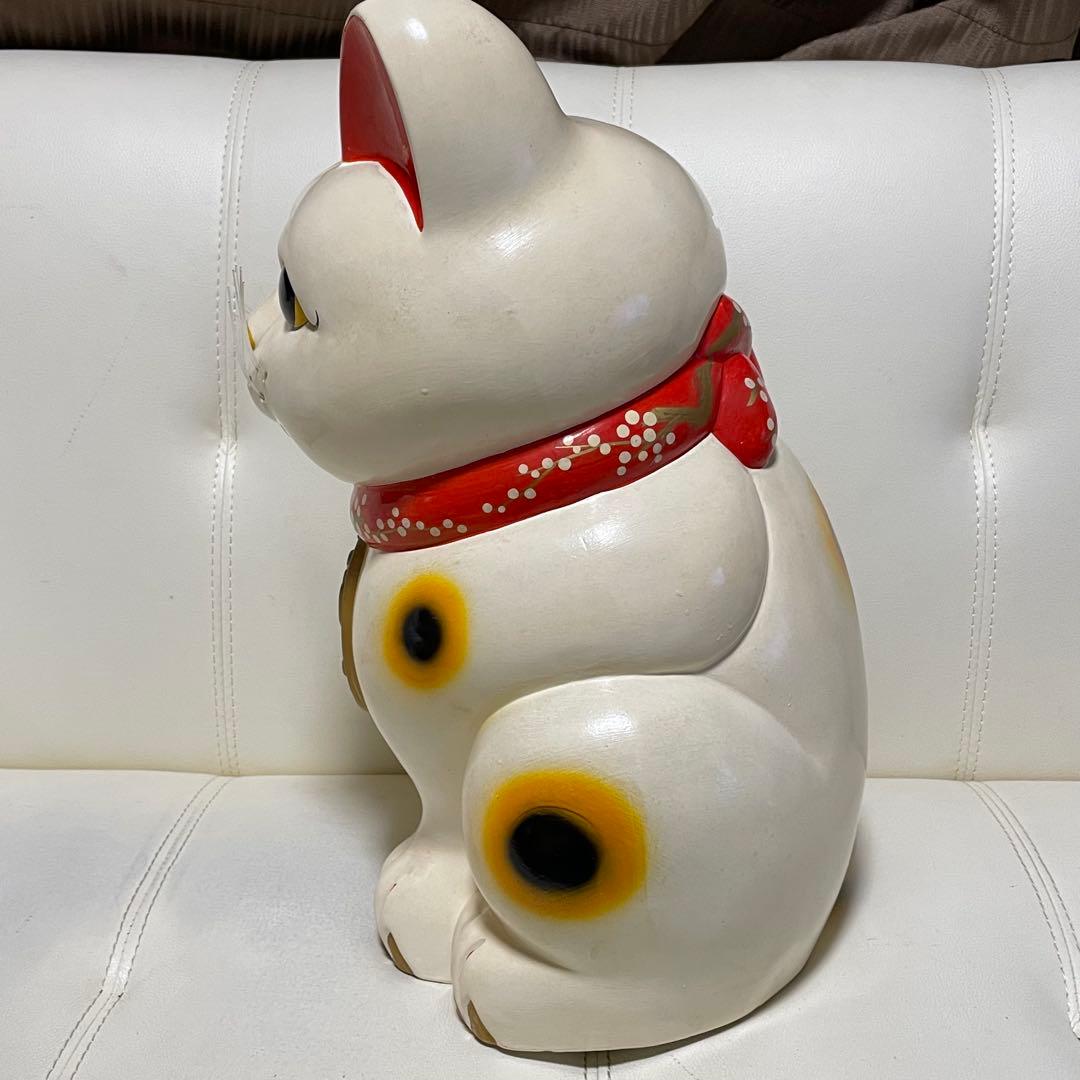 招き猫 超特大 超大型42cm 縁起物 置物 陶器製 福寿 招福 貯金箱