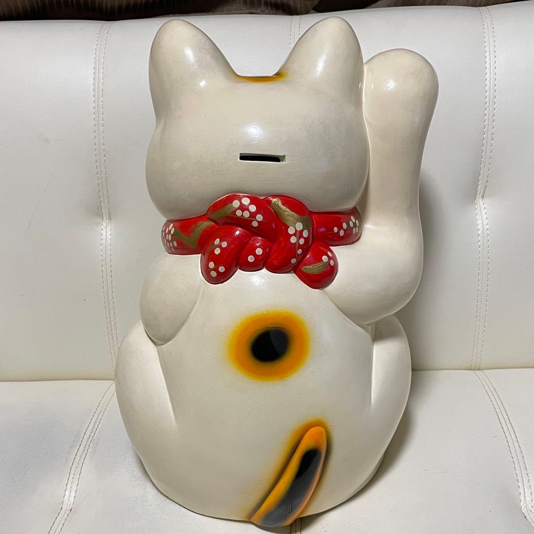 招き猫 超特大 超大型42cm 縁起物 置物 陶器製 福寿 招福 貯金箱