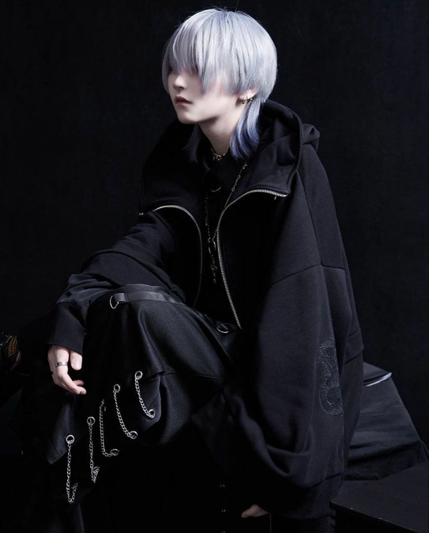 ililil【蛇昇華界】着物パーカー　ブラック