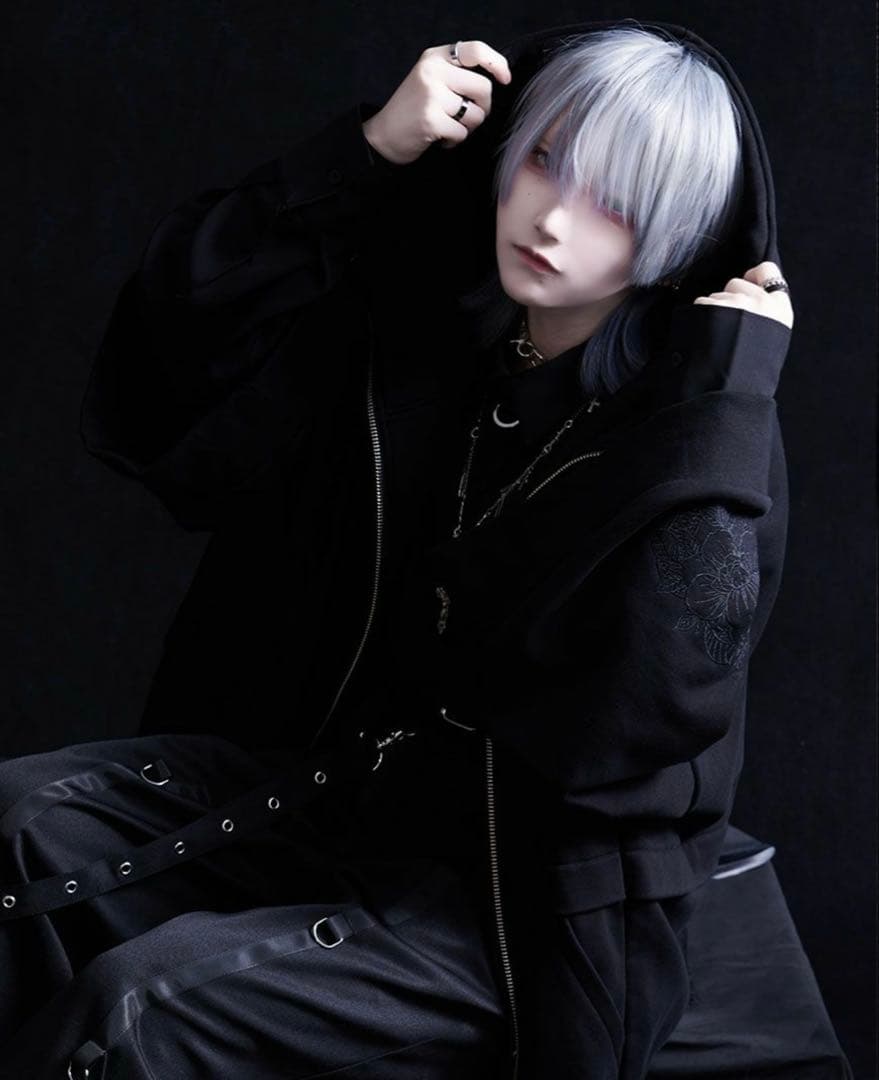 ililil【蛇昇華界】着物パーカー　ブラック