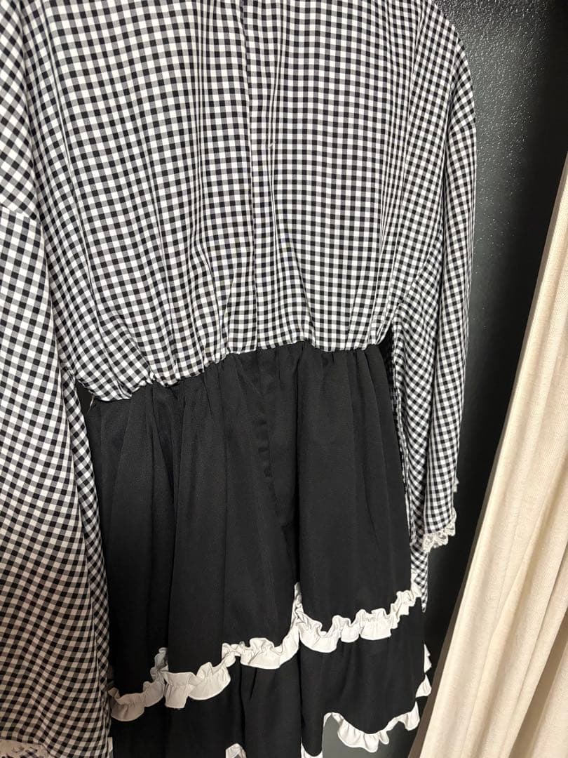 眠*羊様 Ank Rouge ギンガムメイド浴衣ドレス ブラック