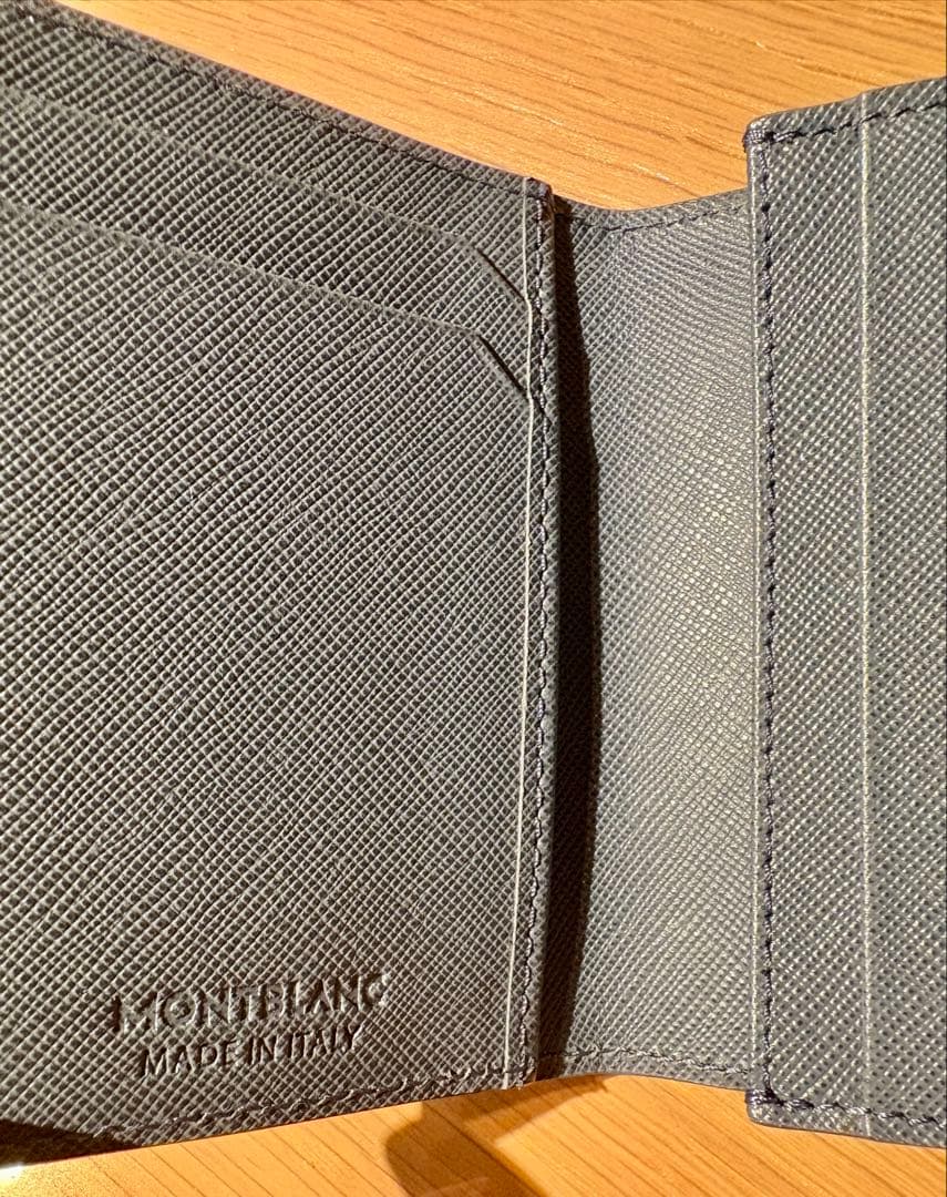 【美品】MONTBLANC モンブラン 名刺入れ レザー デニムブルー 本体のみ