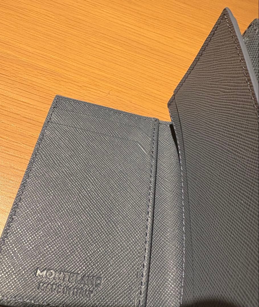 【美品】MONTBLANC モンブラン 名刺入れ レザー デニムブルー 本体のみ