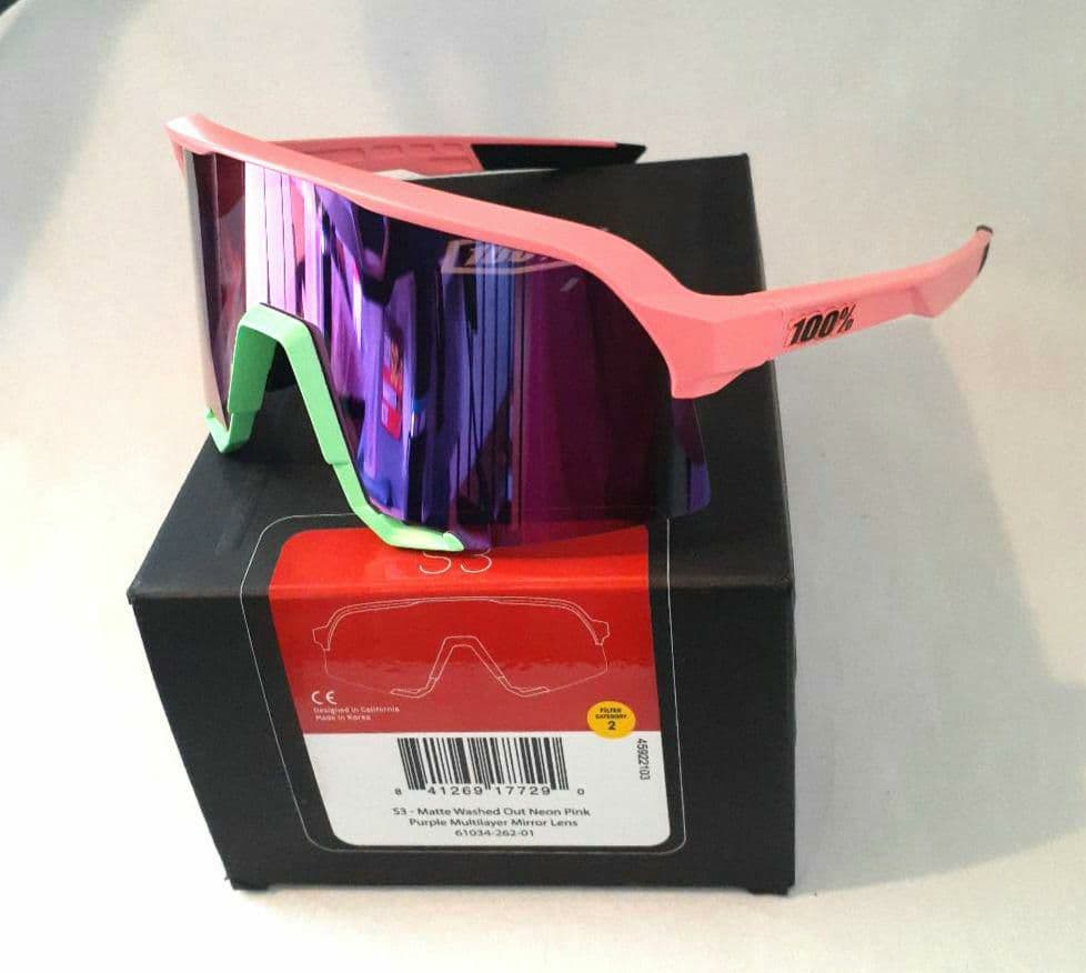 100% S3 ネオンピンク パープルミラーレンズ ワンハンドレッド