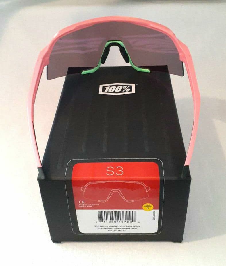 100% S3 ネオンピンク パープルミラーレンズ ワンハンドレッド