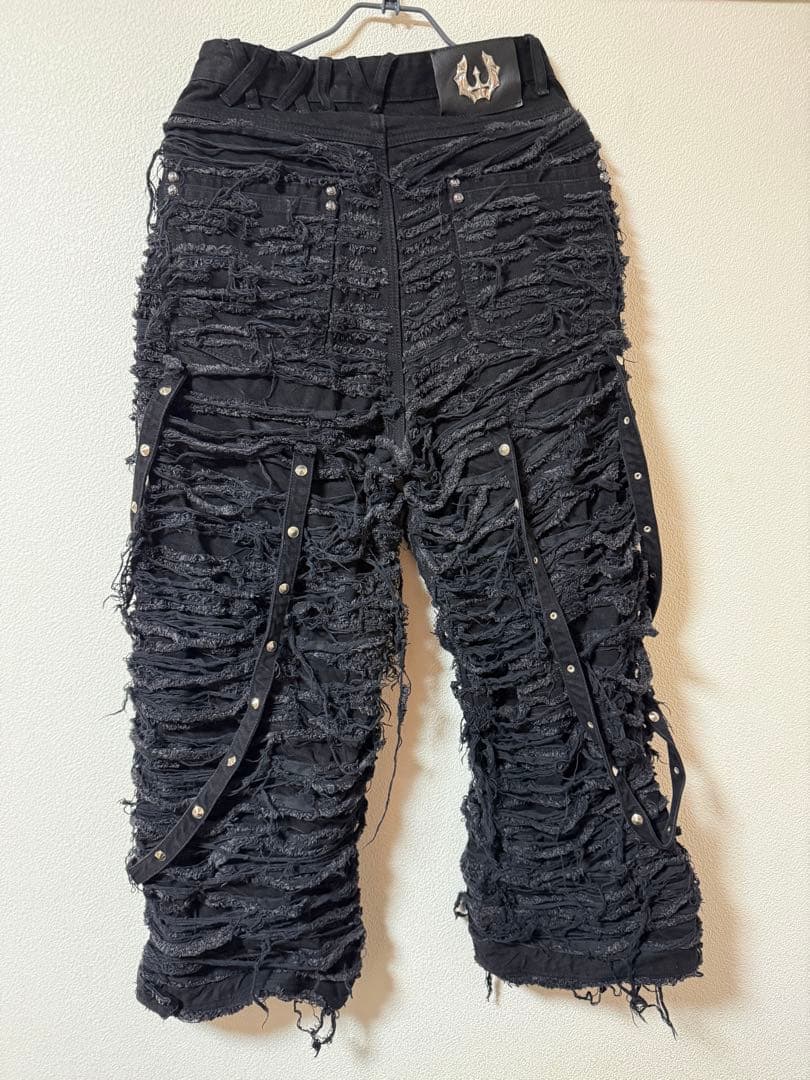 UNIZworld White Eyes Pants ダメージワイドデニムパンツ