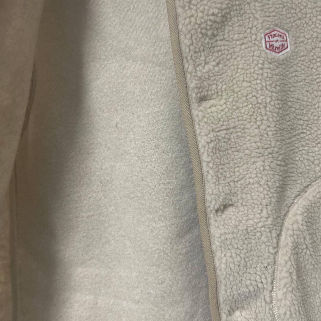 ヴァンソン・エ・ミレイユ　ノーカラーボアボタンフリースベスト　美品