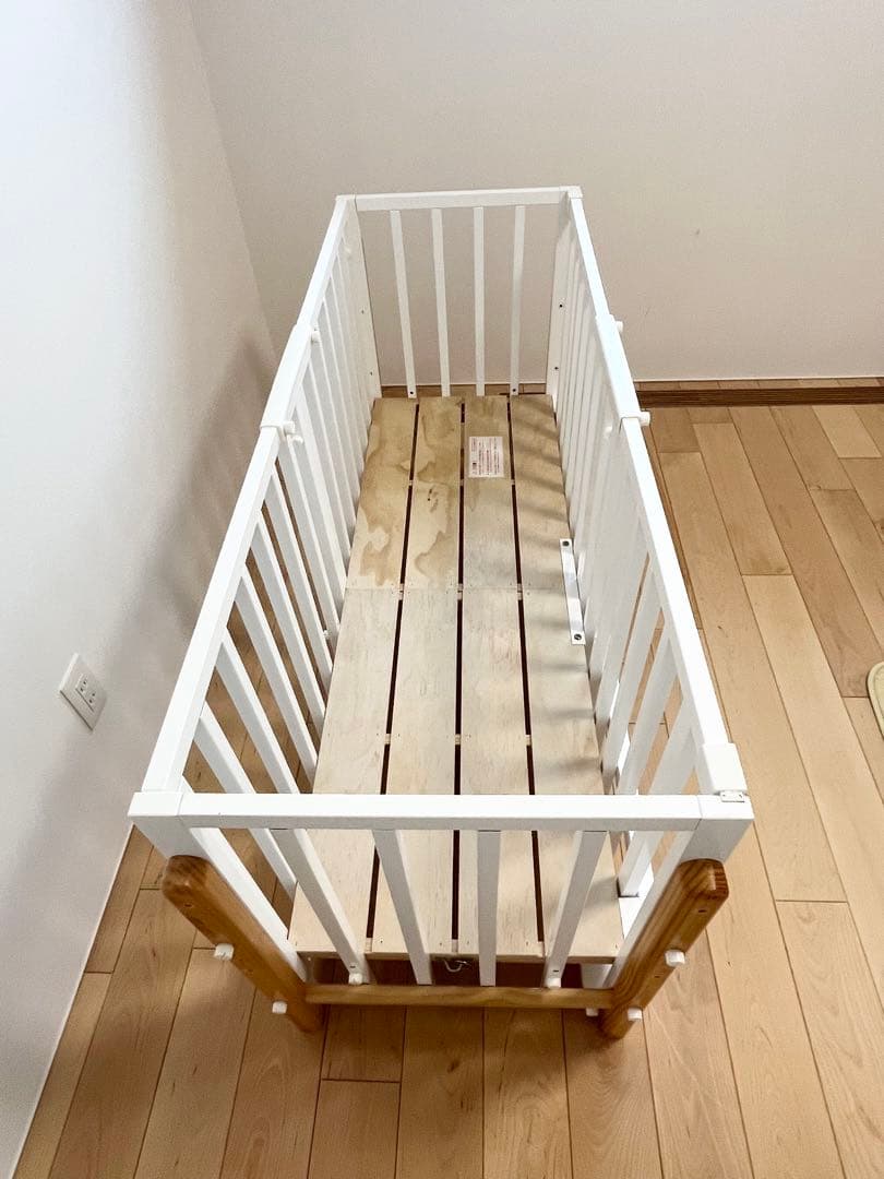 ★mm ★ソイネール3 ホワイト木製ベビーベッド