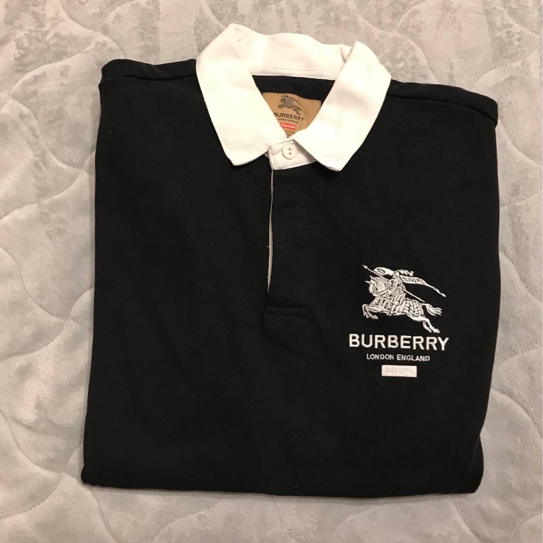 Supreme シュプリーム バーバリー　ラガーシャツ　ブラック　黒