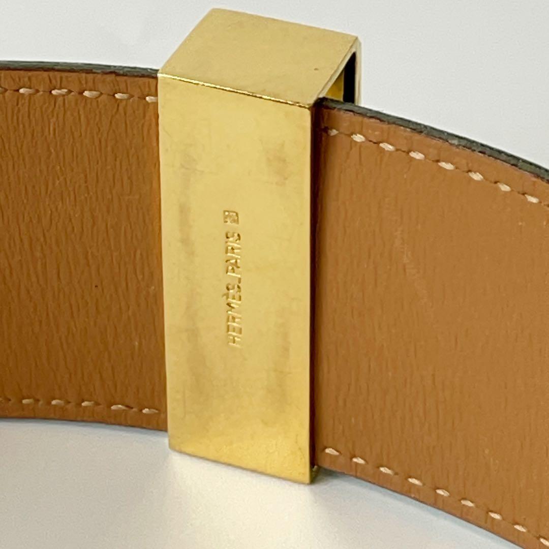 HERMES エルメス コリエドシアン メドール ベルト グリーン×ゴールド78
