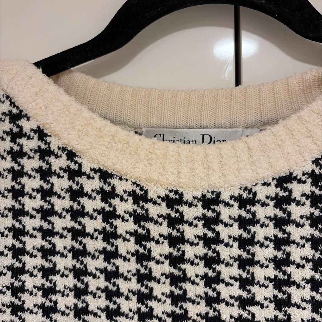 お値下げ　クリスチャンディオール　千鳥　ニット　ワンピース