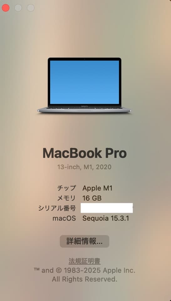 【Apple care補償付】MacBook Pro M1 16GB/512GB