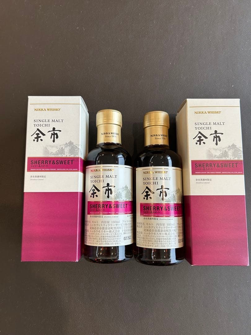 【余市蒸溜所限定】余市シェリー&スイート180ml 2本