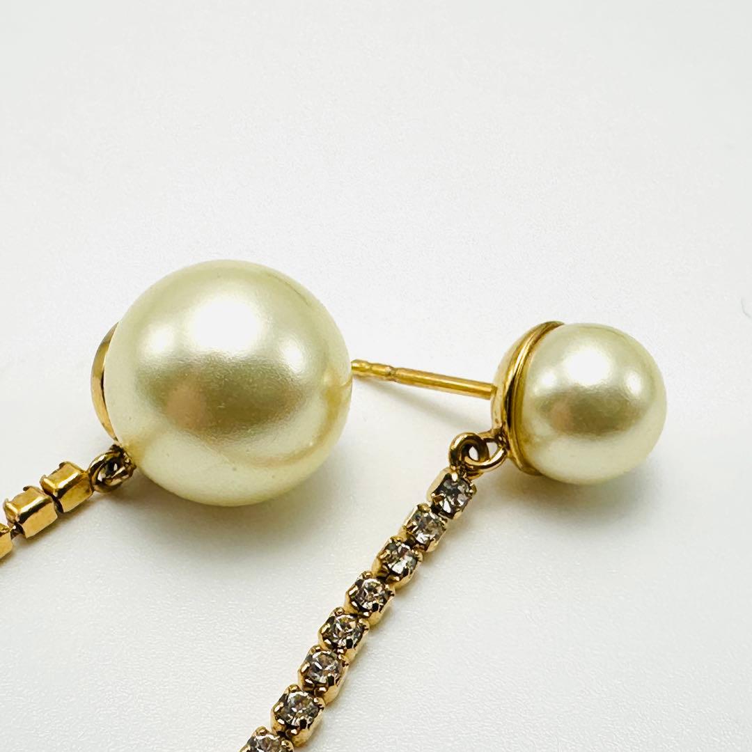 現行品　Dior Tribales ピアス　メタル　レジンパール　クリスタル