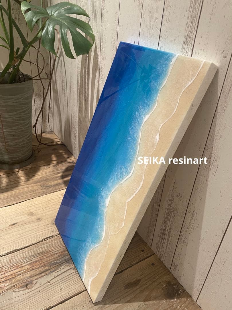 スポーツマン30×60海アート　オーシャンアート　レジンアート　アート　海