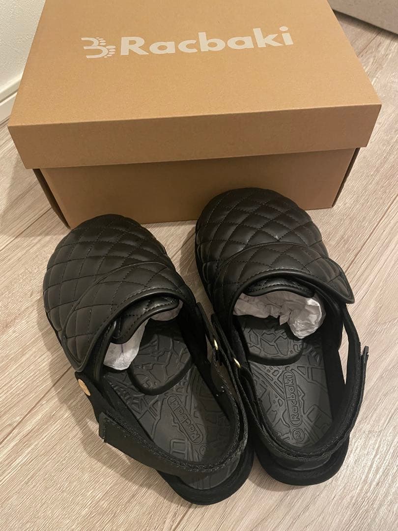 【Racbaki】クロッグシューズ ダブルベルト キルティング Mサイズ