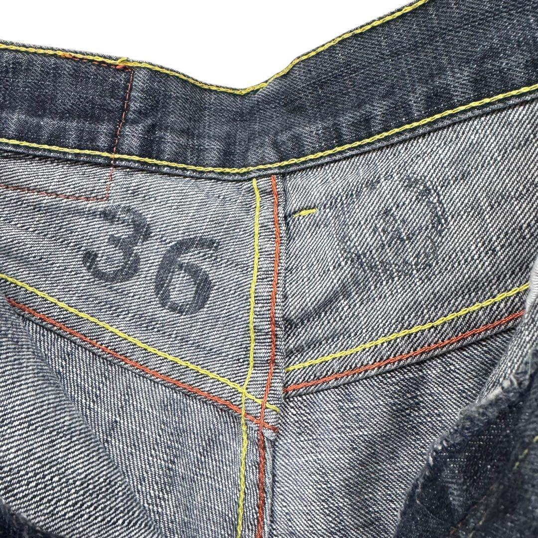 RED MONKEY COMPANY デニム ハーフパンツ ボタンフライ 刺繍