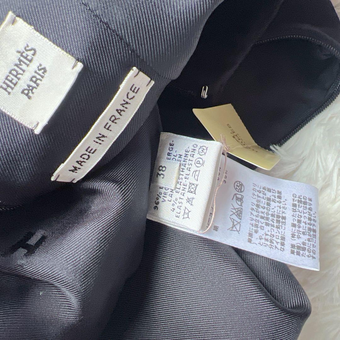 新品　 HERMES エルメス ブラック 刺繍　エレガント　ワンピース