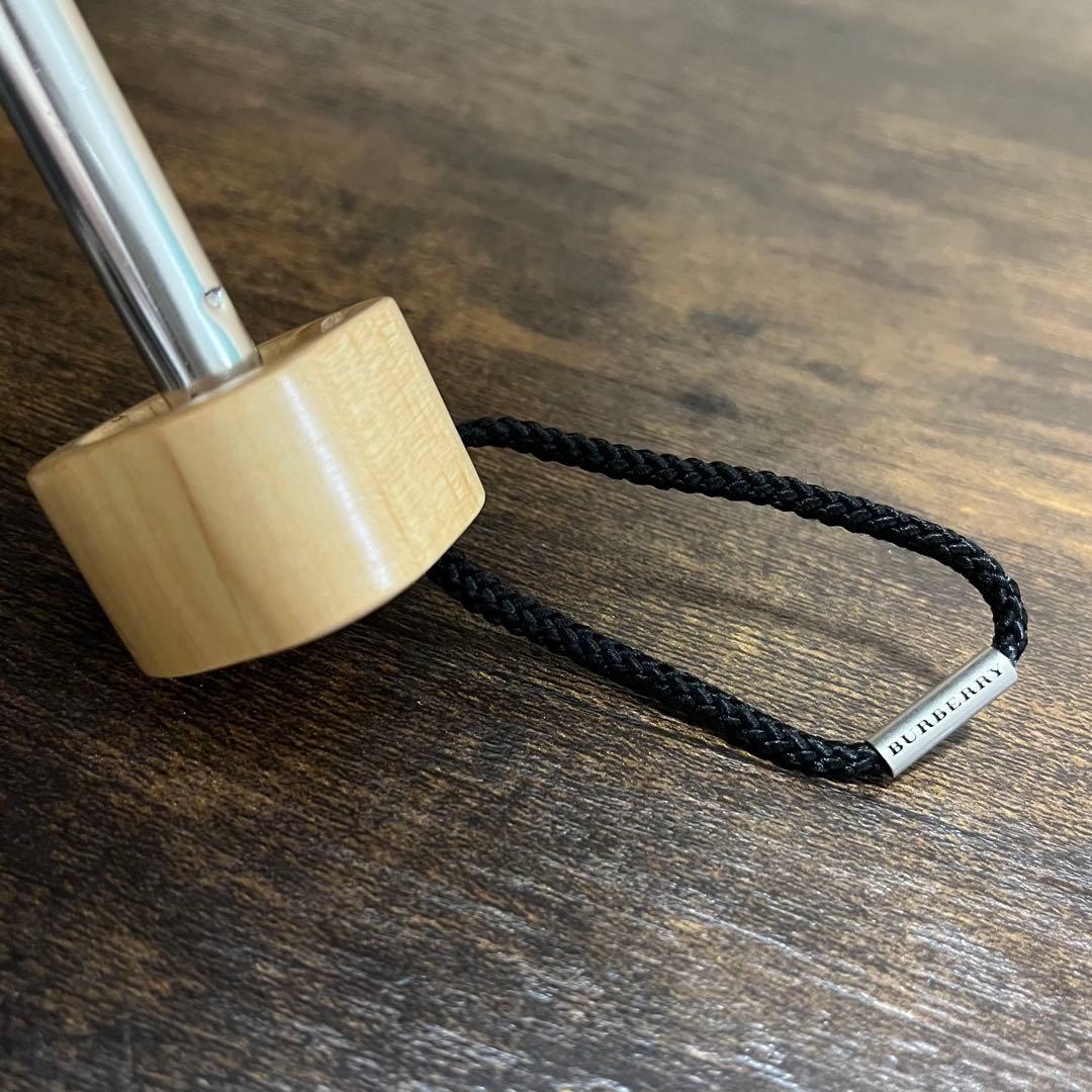 美品✨BURBERRY バーバリー フリル付き折りたたみ日傘 ブラック