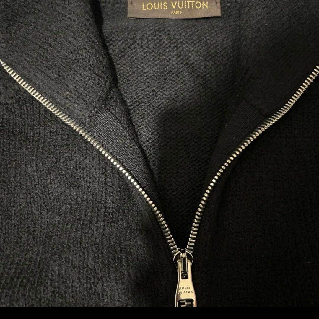 極美品 ルイヴィトン ドライバーズニット フルジップ ウールニット ブラック L