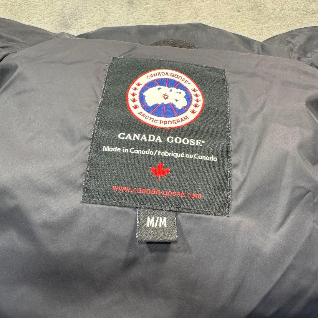 カナダグース　ダウンベスト　レザー　切替　Mサイズ　3424JML 黒