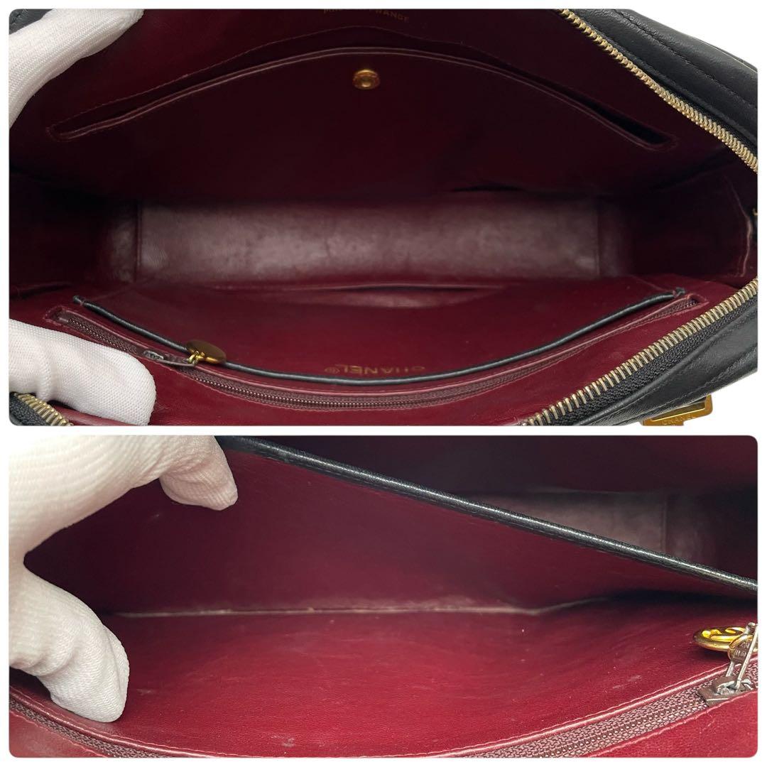 シャネル マトラッセ ラムスキン チェーン ショルダー トート バッグ レザー