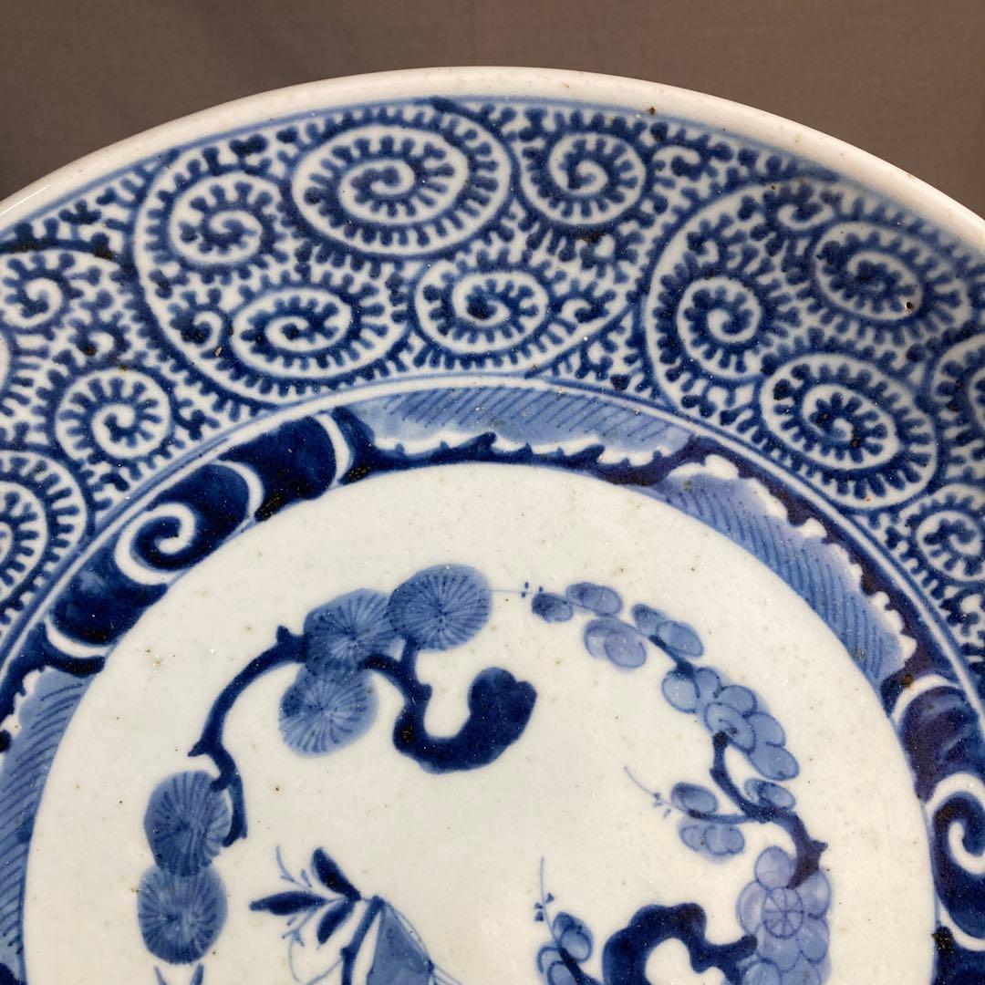 【忠佐伯さん専用】古伊万里の伝統　名窯　染付松竹梅章魚唐草文　大明成化年製　大皿