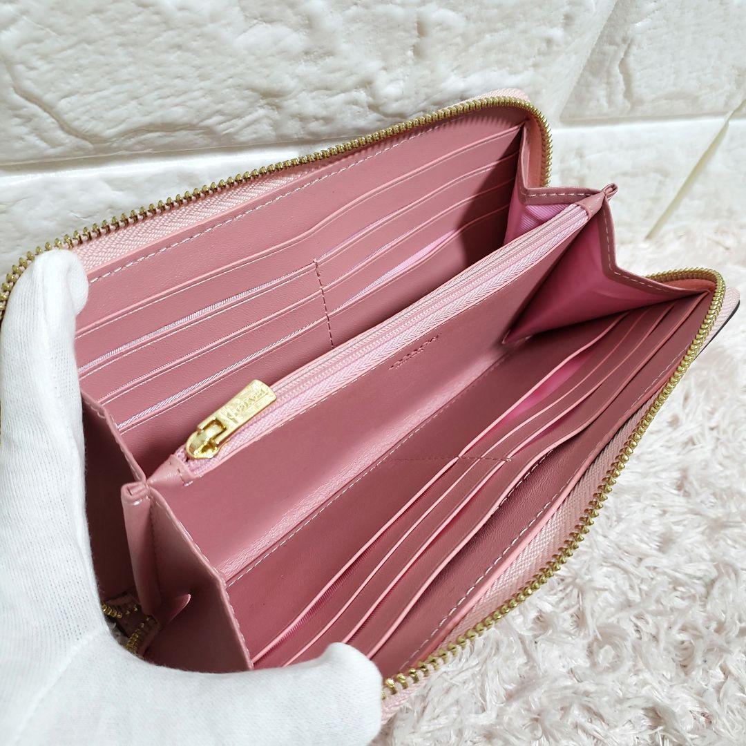 COACH コーチ 蝶々 バタフライ 花柄 ラウンドファスナー長財布 美品