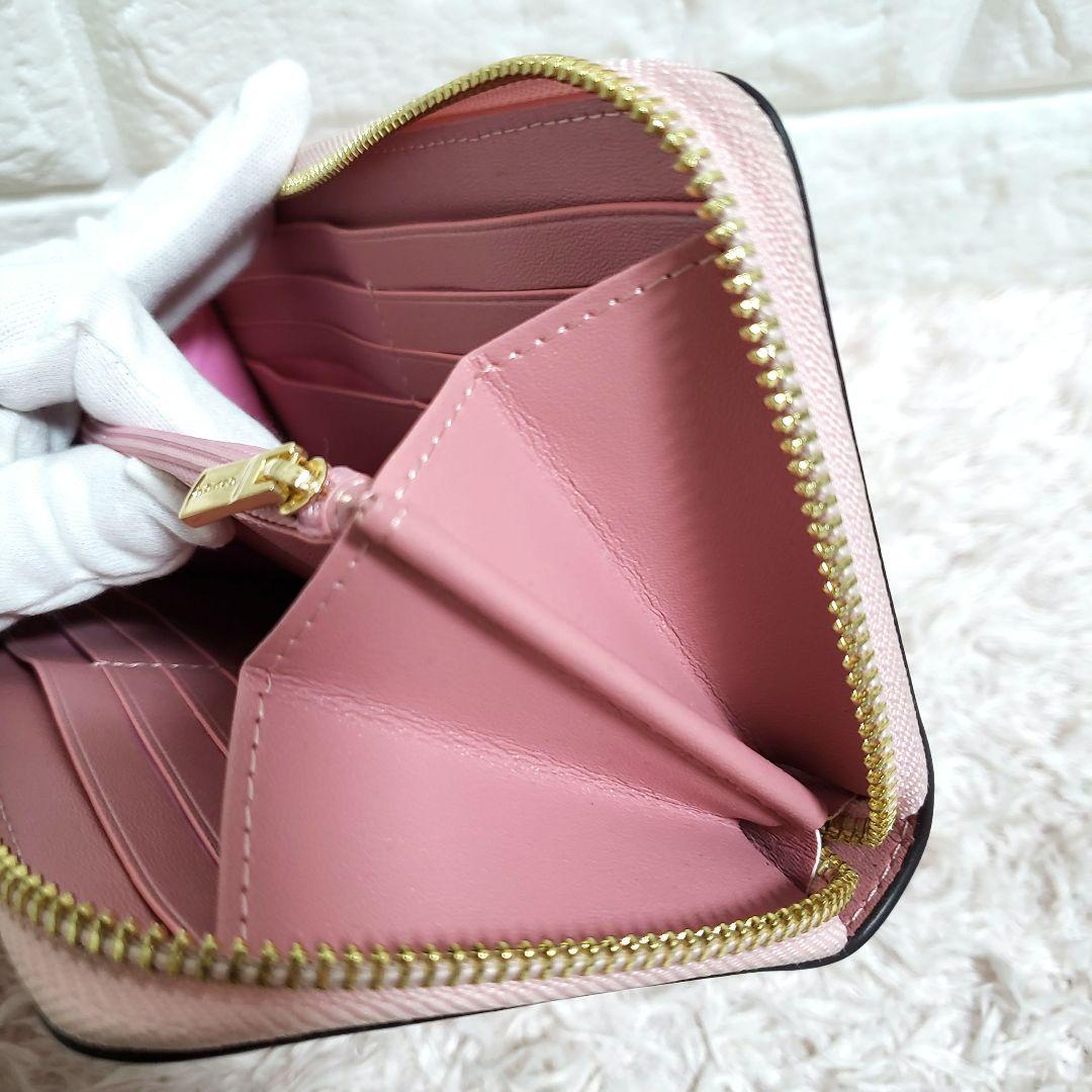 COACH コーチ 蝶々 バタフライ 花柄 ラウンドファスナー長財布 美品