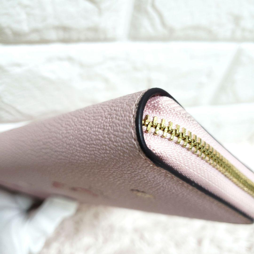 COACH コーチ 蝶々 バタフライ 花柄 ラウンドファスナー長財布 美品