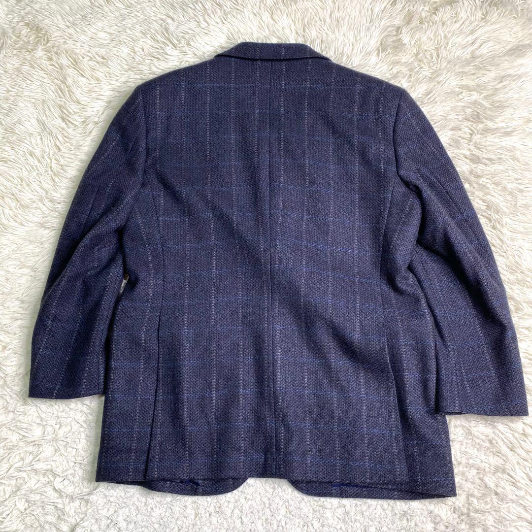 美品✨Burberry テーラード カシミヤ100% チェック M ネイビー
