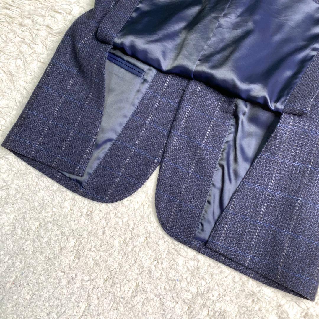 美品✨Burberry テーラード カシミヤ100% チェック M ネイビー