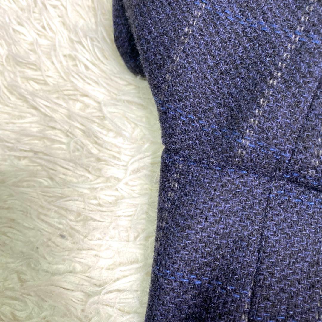 美品✨Burberry テーラード カシミヤ100% チェック M ネイビー