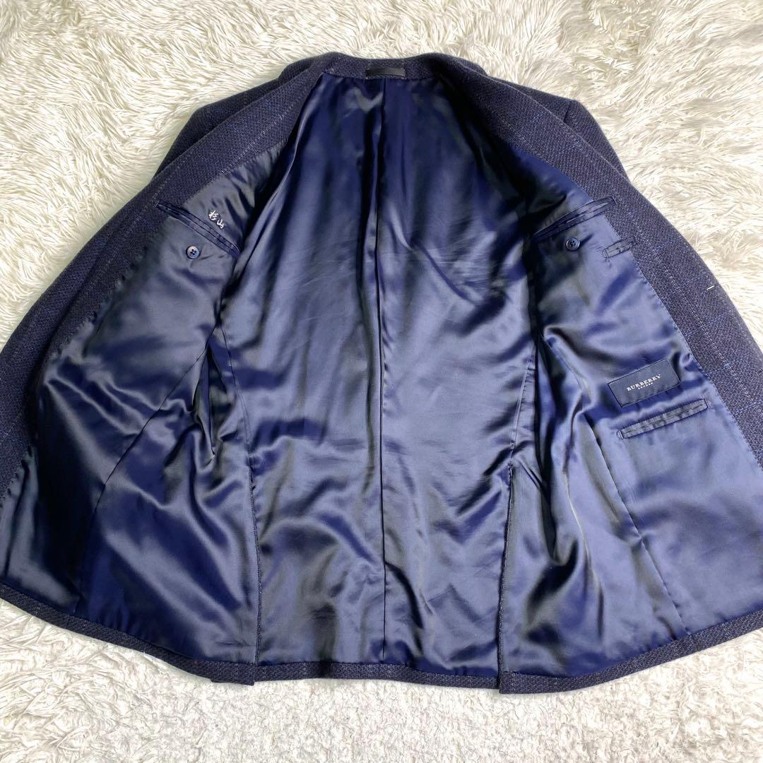 美品✨Burberry テーラード カシミヤ100% チェック M ネイビー